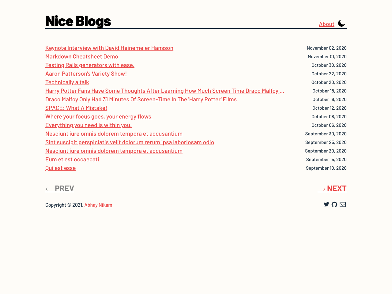 Gatsby Nice Blog screenshot