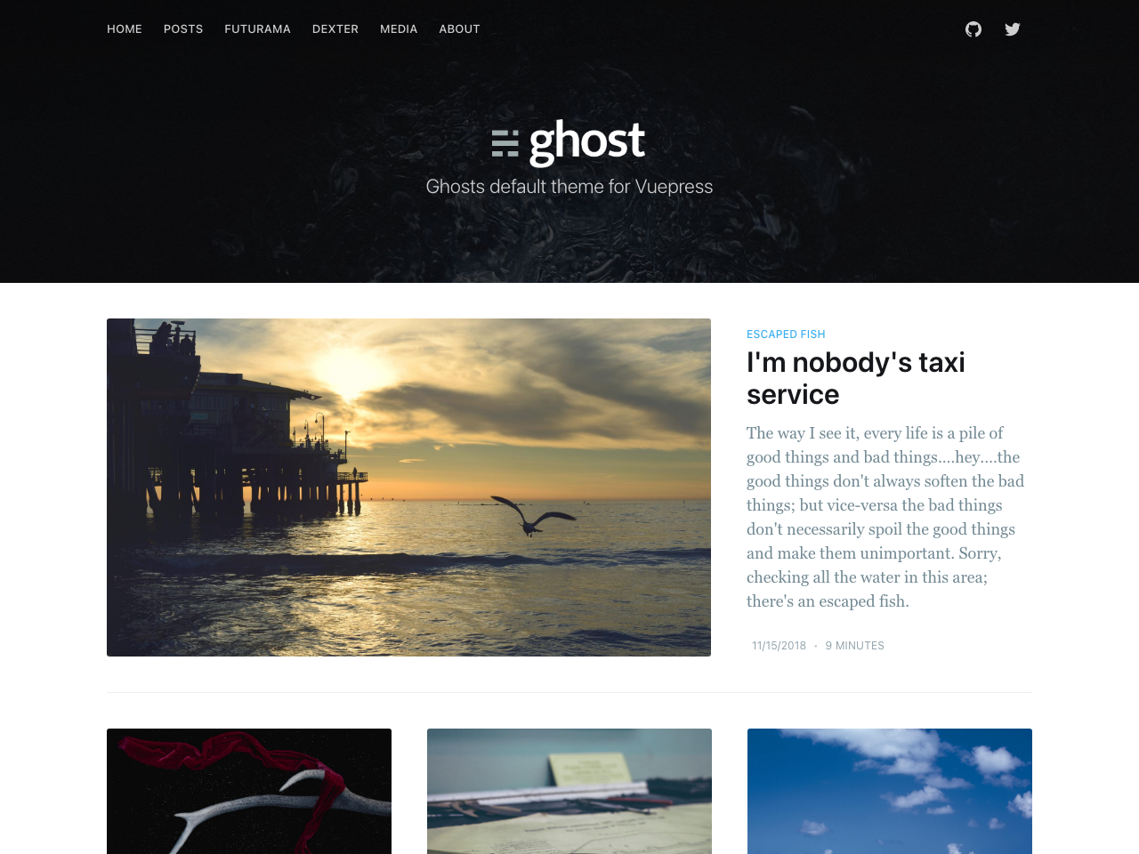 Vuepress Casper screenshot