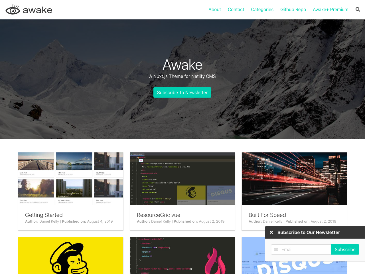 Awake Nuxt Blog screenshot