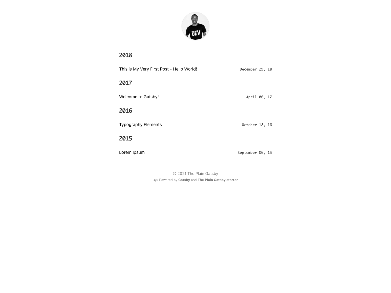 The Plain Gatsby screenshot